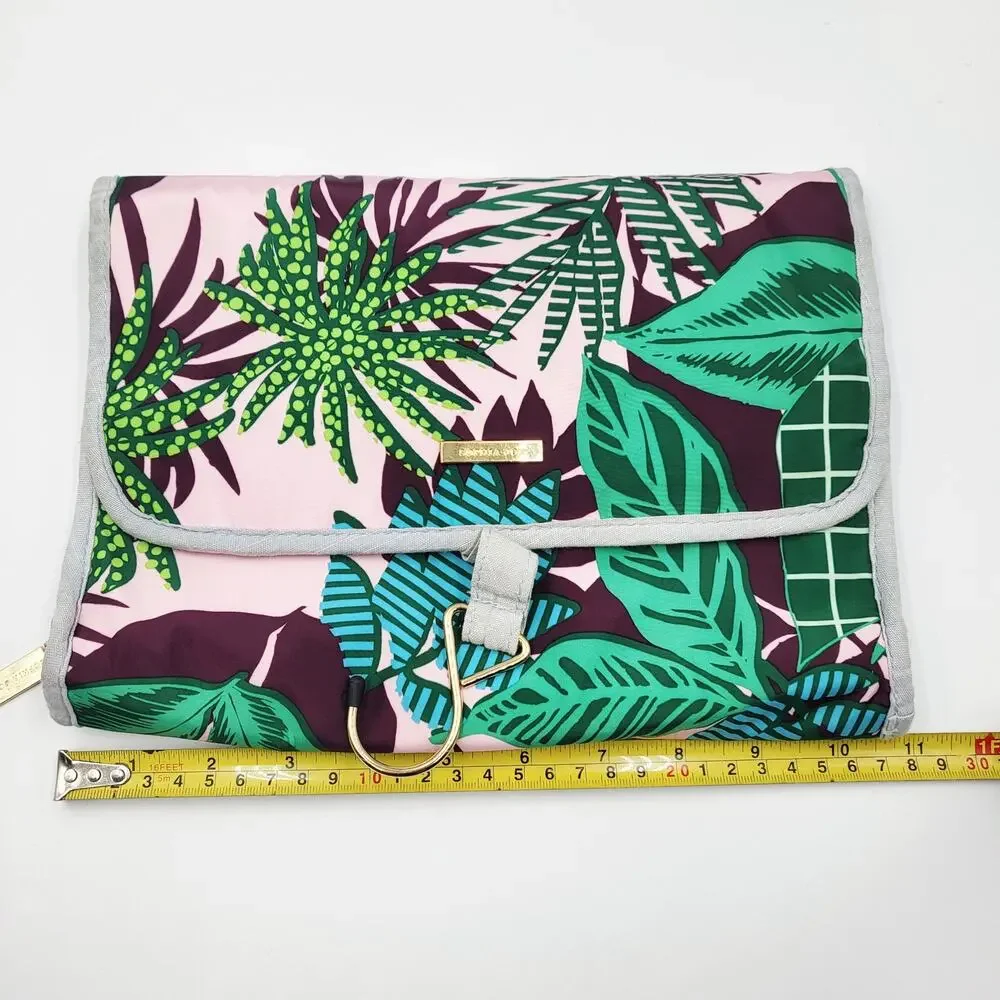 Sophia Joy Tropical Pink Green Multicolored Hanging Travel Makeup Cosmetic Bag - Picture 8 of 9